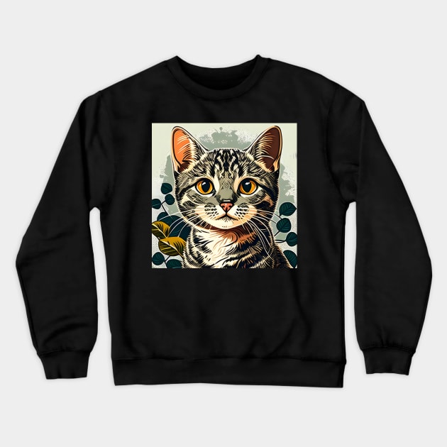 Vintage Cat Cat Retro Crewneck Sweatshirt by Daphne R. Ellington